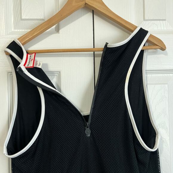 Hunter x Target Swim Coverup Dress Black Mesh A-Line Drawstring Racerback Large - Picture 5 of 8